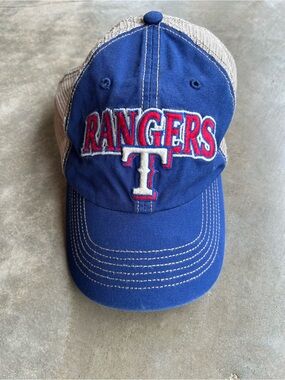 Rangers 47 Embroidered Blue & White Mesh Baseball Cap